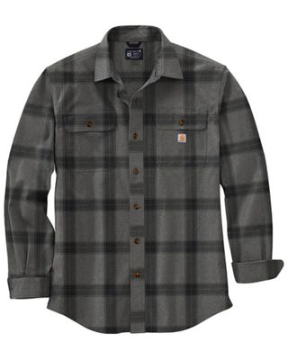 Carhartt Men's Loose Fit Plaid Heavyweight Long Sleeve Button-Down Flannel Shirt