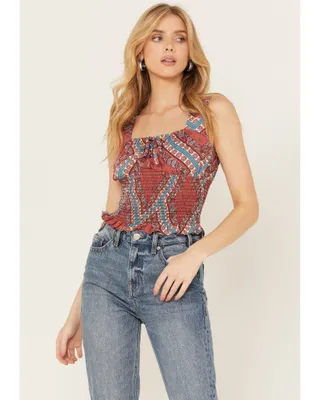 Rock & Roll Denim Women's Bandana Print Sleeveless Top