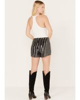 Saints & Hearts Women's Sequins Striped Shorts