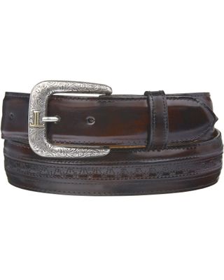 Lucchese Men's Black Cherry Goatskin Leather Belt