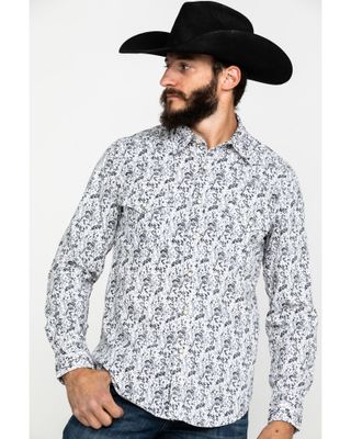 Rock & Roll Denim Men's Crinkle Washed Print Long Sleeve Western Shirt