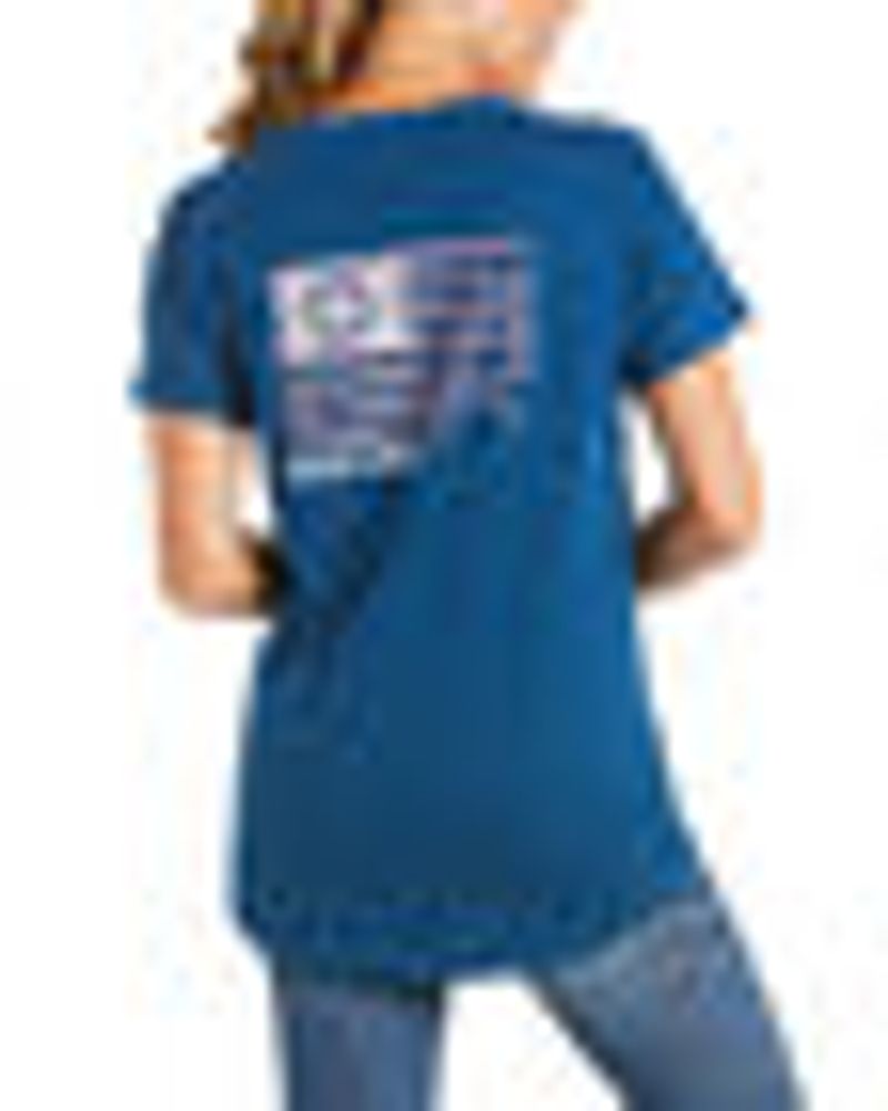Ariat Women's Rebar Cotton Strong Retro Southwestern Flag Short Sleeve Work T-Shirt