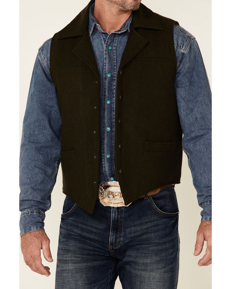 Cripple Creek Men's Concealed Carry Wool Snap-Front Collared Vest