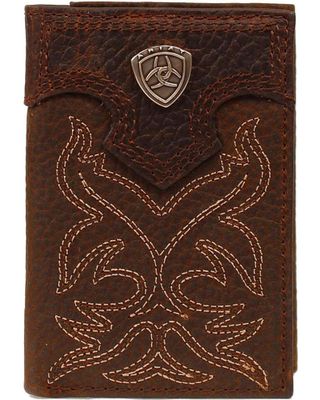 Ariat Men's Boot Stitched Tri-fold Wallet
