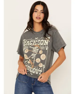 Youth Revolt Women's Jackson Hideout Skeleton Short Sleeve Graphic T-Shirt