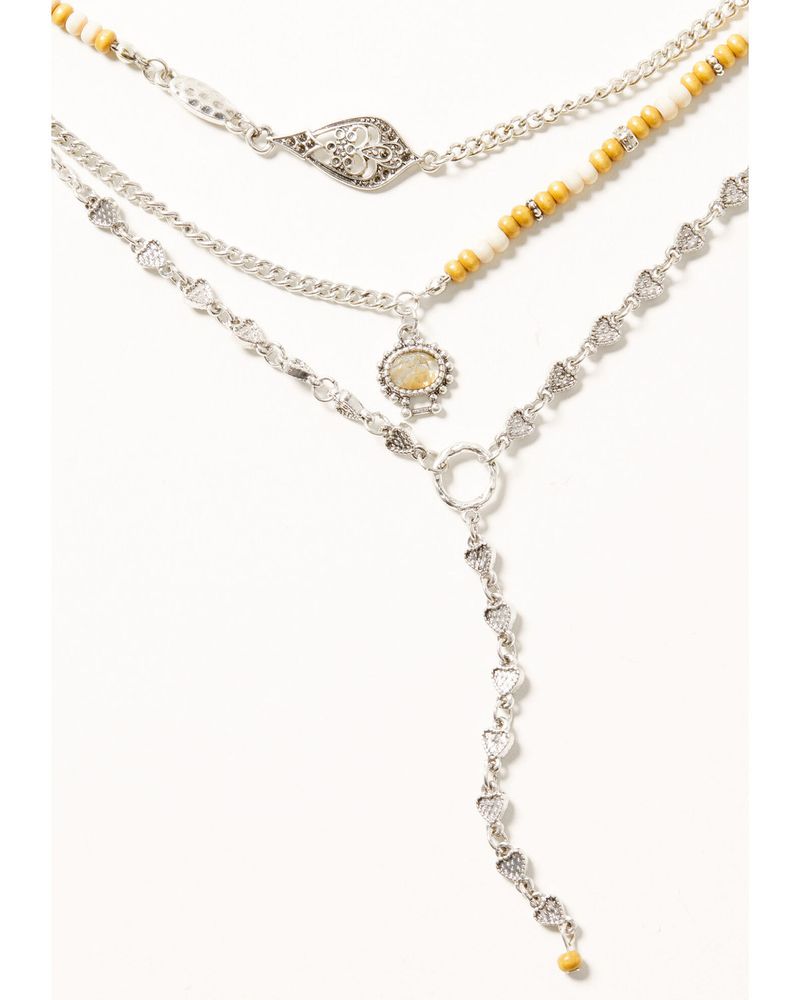 Shyanne Women's Silver Lariat & Beaded Pendant Necklace