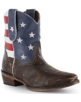 Roper Women's American Beauty Flag Ankle Boots