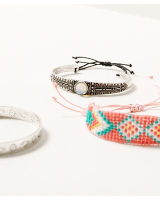 Shyanne Women's Woven Bead & Metal 3pc Bracelet Set