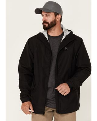 Wrangler ATG Men's All-Terrain Black Zip-Front Hooded Rain Jacket