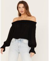 Wild Moss Women's Off The Shoulder Lace Top