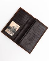 Cody James Men's Boot Stitch Long Horn Leather Checkbook Wallet
