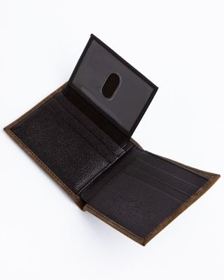 Cody James Men's Brown Horizontal Bi-Fold Leather Wallet