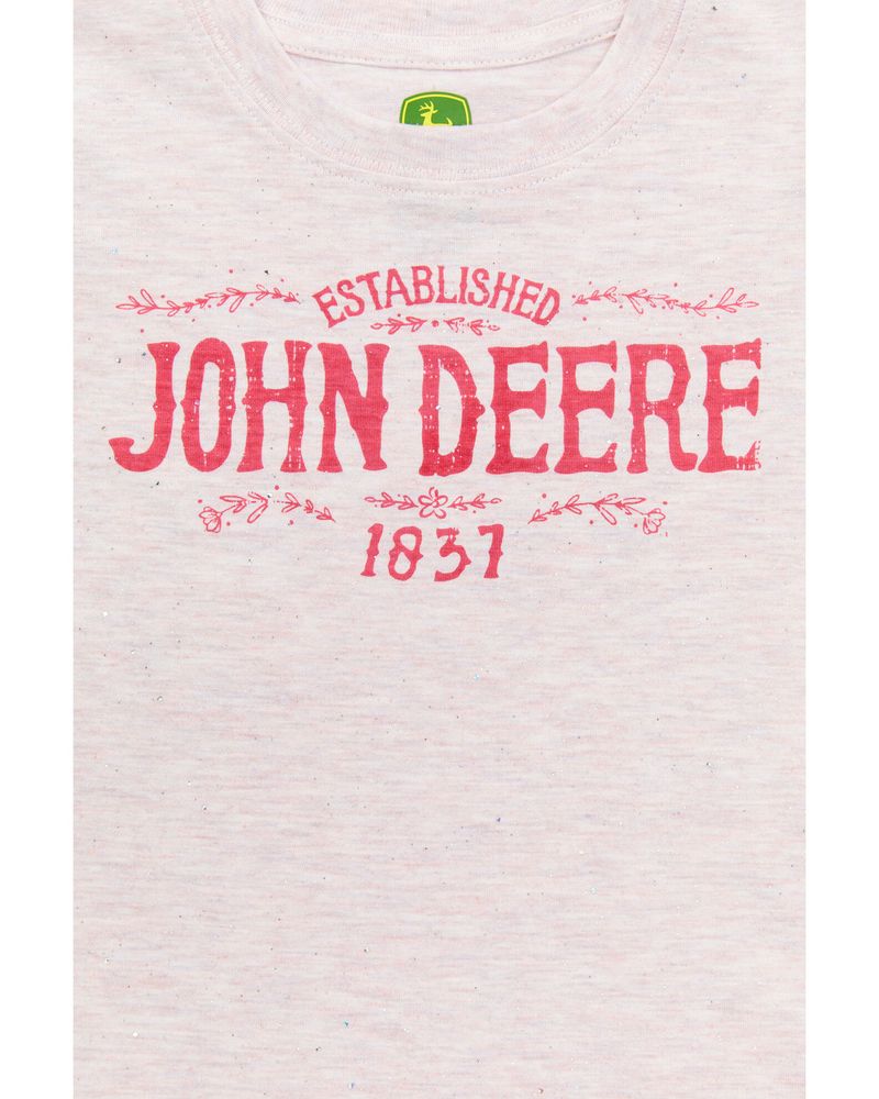 John Deere Toddler-Girls' Glitter Logo Tee