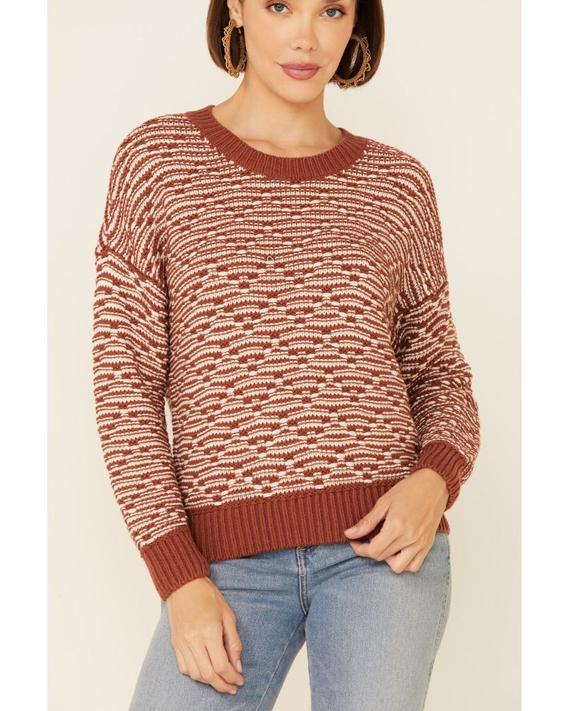 Shyanne Women's Caramel Marled Knit Pullover Sweater