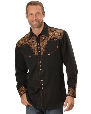 Scully Floral Embroidered Western Shirt