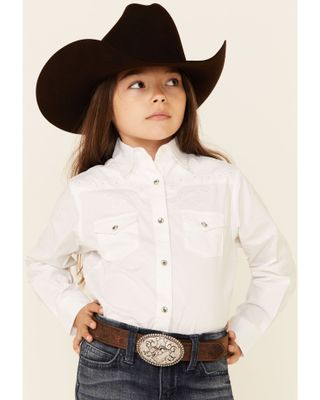 Wrangler Kid's Embroidered Long Sleeve Western Shirt