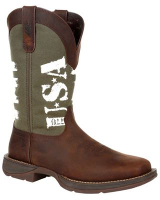 Durango Men's Army Green USA Western Performance Boots - Square Toe