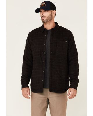 Hawx Men's Black McLain Plaid Insulated Snap Front Flannel Work Shirt Jacket