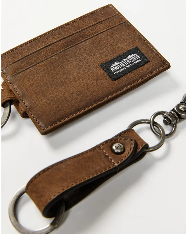 Brothers & Sons Men's Brown Key Chain & Wallet