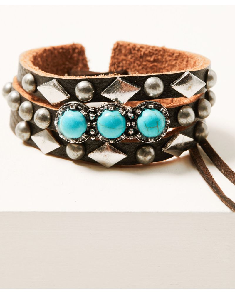 Idyllwind Women's Studs & Gems Leather Bracelet