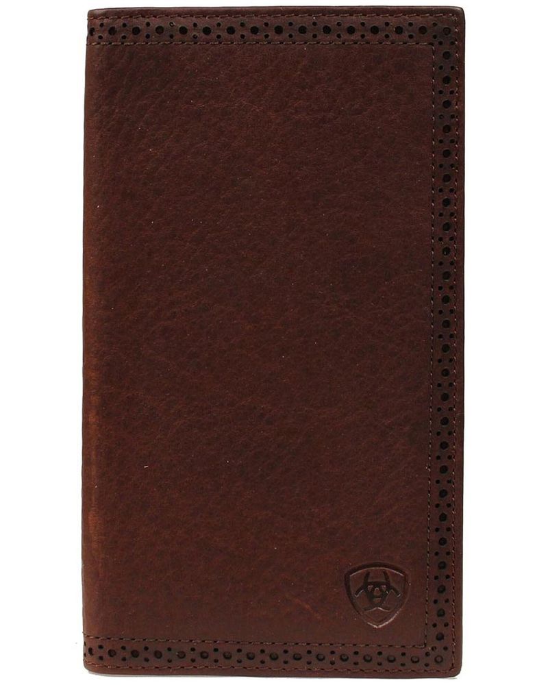 Ariat Men's Rodeo Bi-Fold Leather Checkbook Cover Wallet