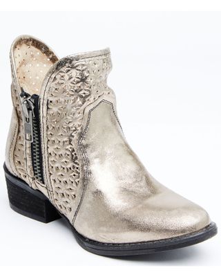 Circle G Women's Silver Cut Out Fashion Booties - Round Toe