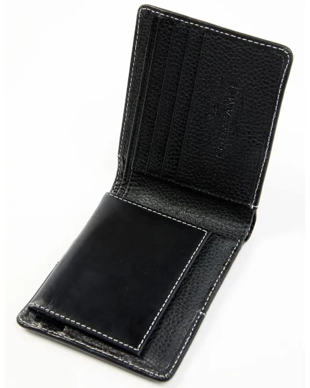 Grainy Leather TB Money Clip Wallet in Black - Men