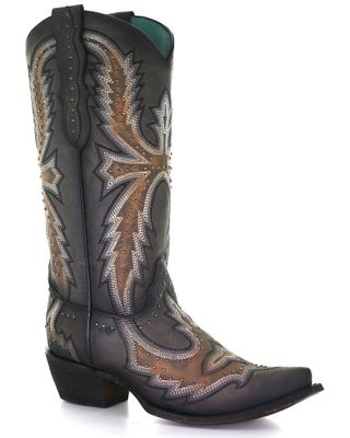 Corral Women's Hand Painted With Embroidery Western Boots - Snip Toe