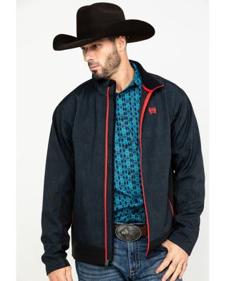 Cinch Men's Dark Gray Zip-Front Bonded Softshell Jacket