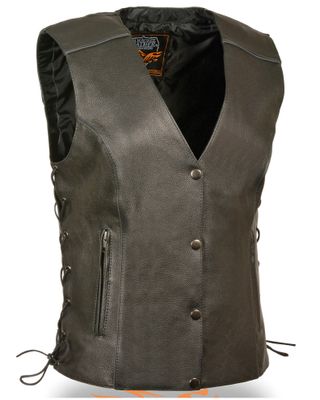 Milwaukee Leather Women's Black Side Lace Conceal Carry Vest - 4X