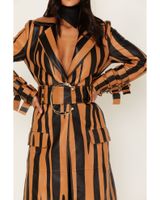 DANCASSAB Women's Diana Zebra Stripe Leather Jacket