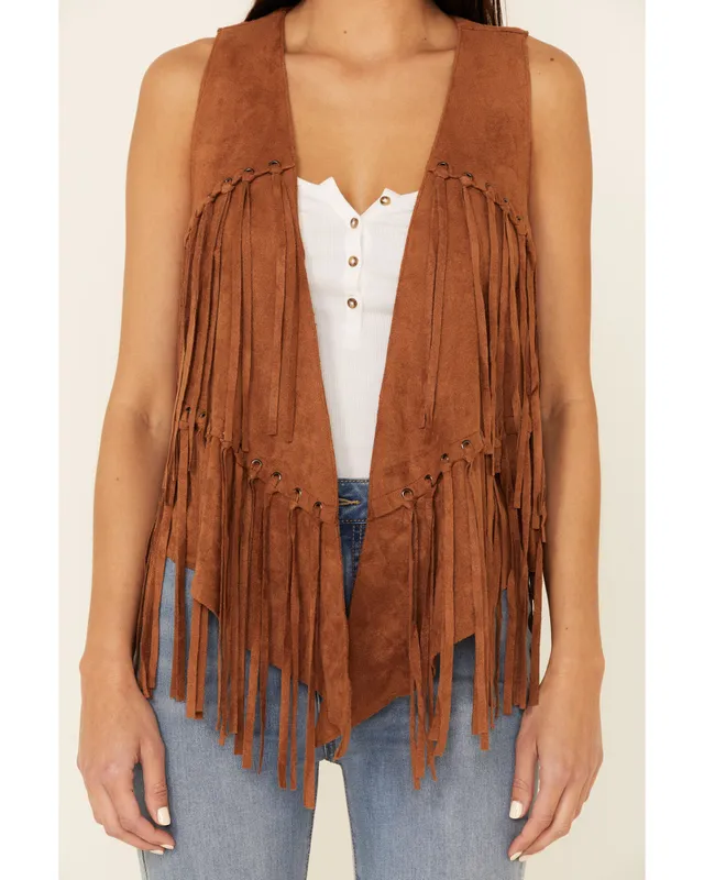 Vocal Women's Lace Studded Fringe Vest