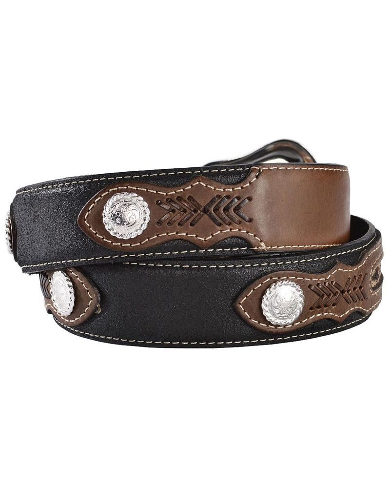 Nocona Ribbon Inlay Leather Belt - Reg & Big