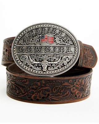 Shyanne Women's American Cowgirl Floral Tooled Buckle Belt