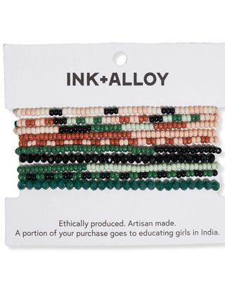 Ink + Alloy Women's Desert Pearl 10 Strand Beaded Stretch Bracelet