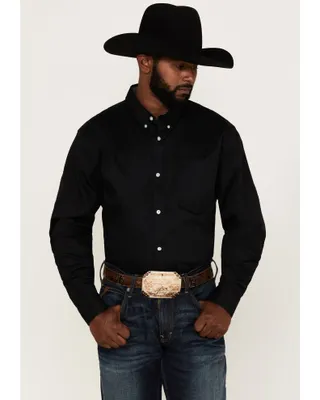 RANK 45® Men's Basic Twill Long Sleeve Button-Down Western Shirt - Big