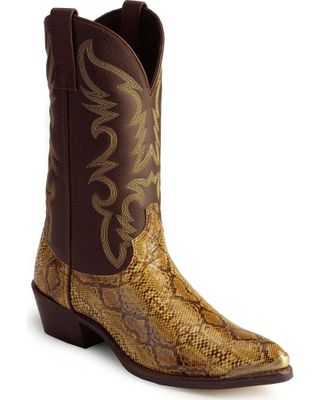 Laredo Men's Python Print Western Boots - Pointed Toe