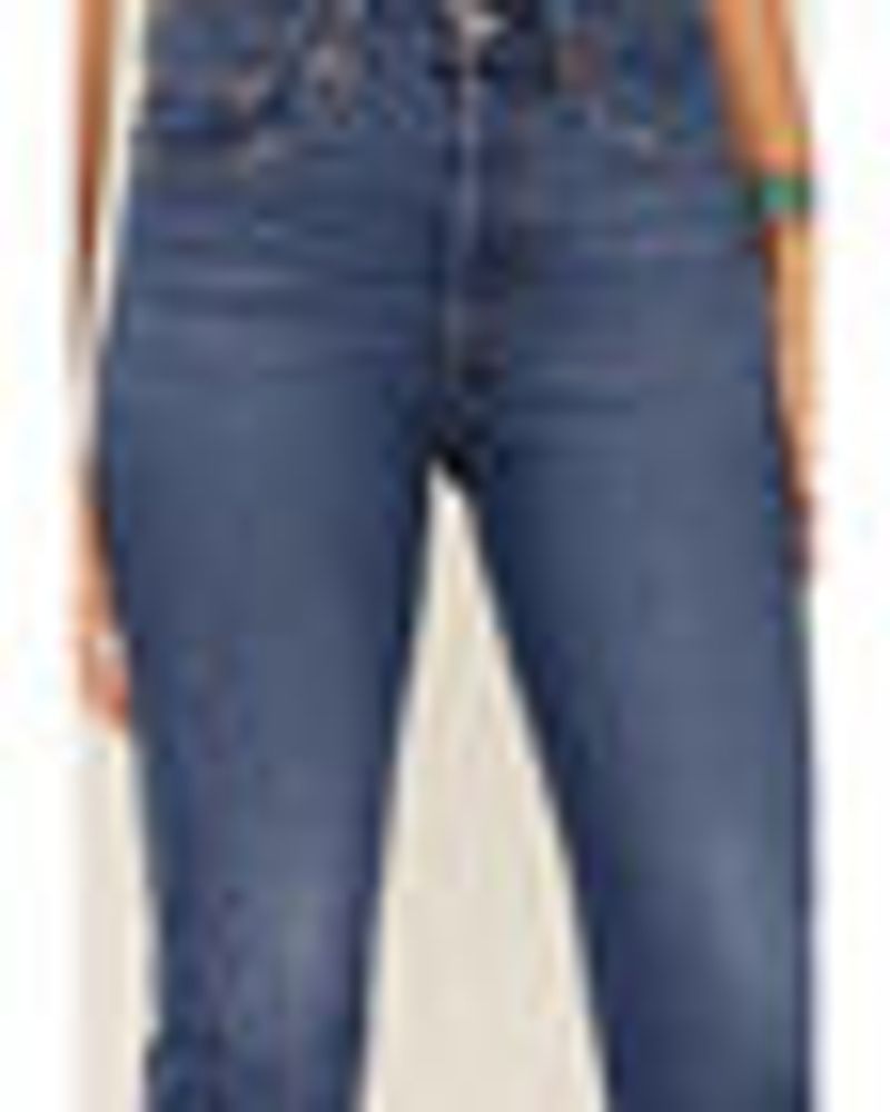 Levi's Women's 501 Charleston Medium Wash The Fray High Rise Crop Jeans