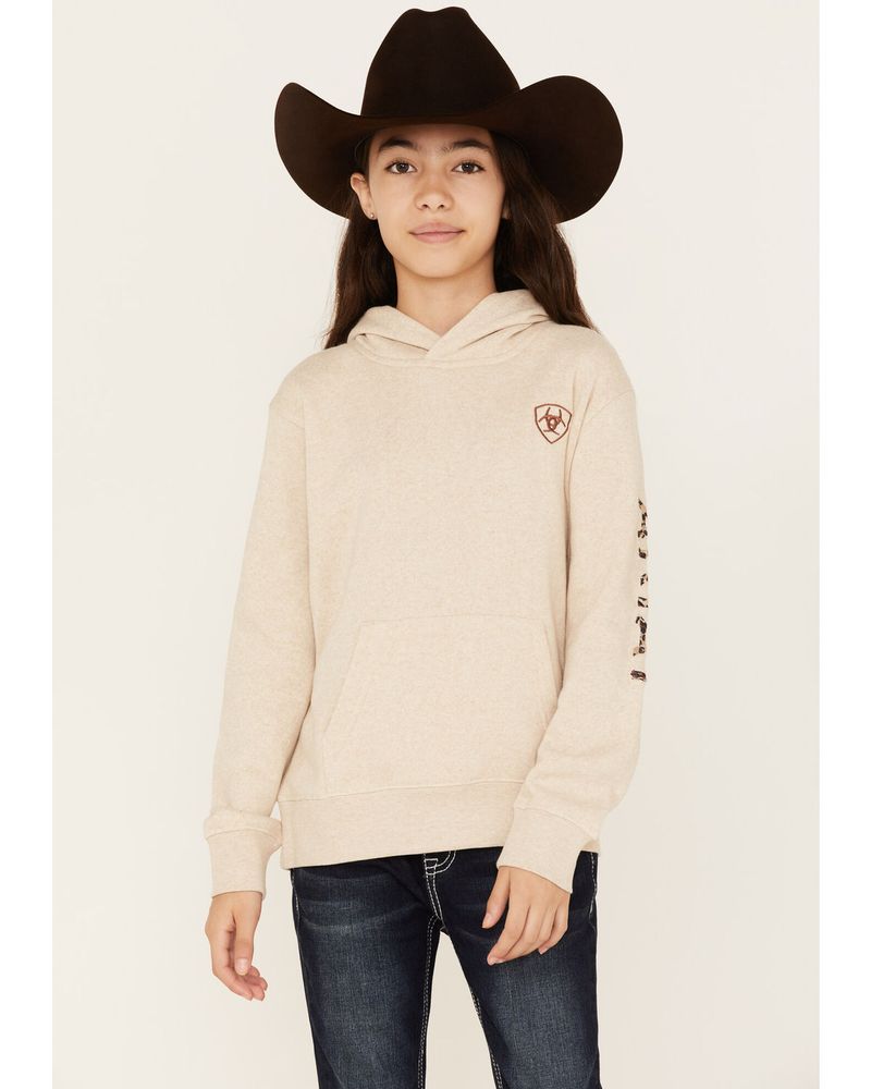 Ariat Girls' R.E.A.L. Embroidered Leopard Logo Hoodie