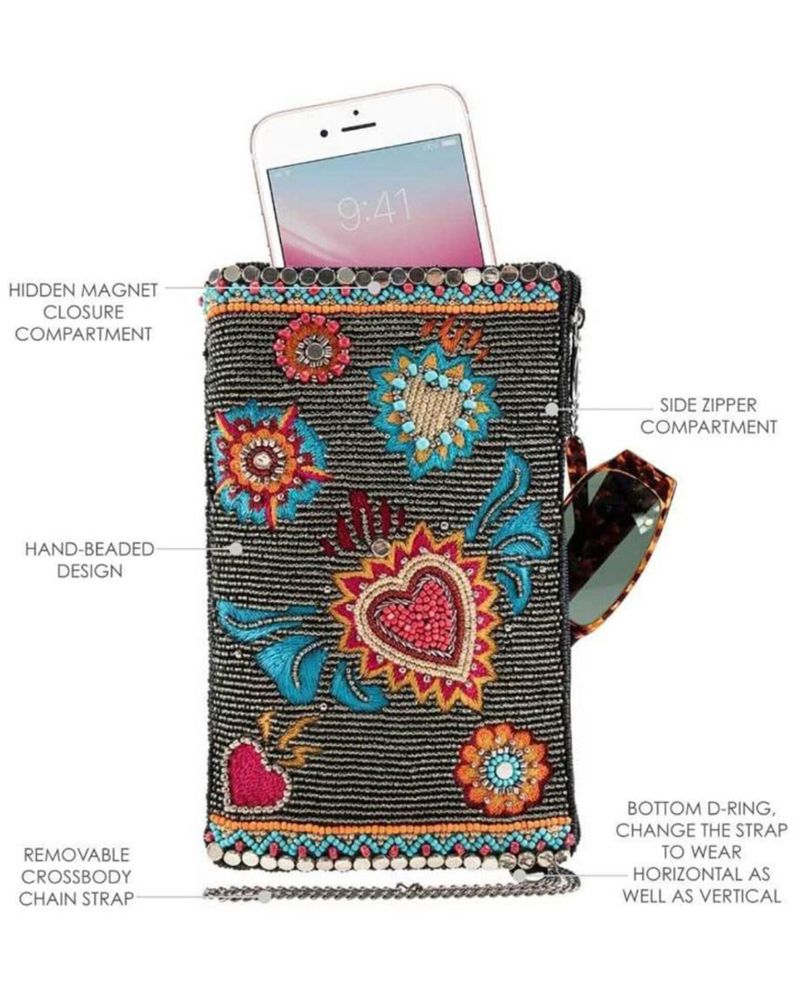 Mary Frances Women's Flaming Hearts Cell Phone Pouch