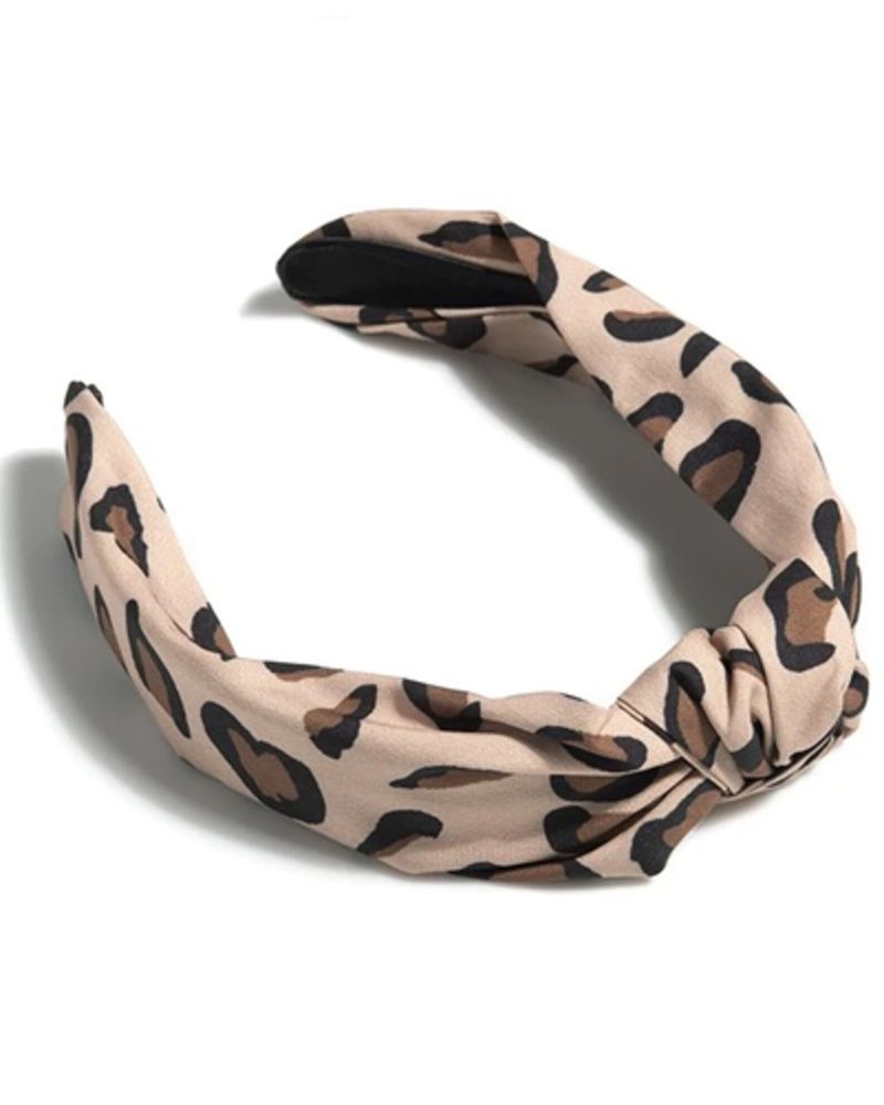 Shiraleah Women's Coffee-Colored Knotted Leopard Headband