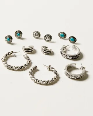 Idyllwind Women's Silver & Turquoise 6-Piece Elgin Earrings Set