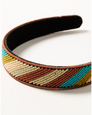 Ink + Alloy Women's Rust & Turquoise Diagonal Stripe Headband
