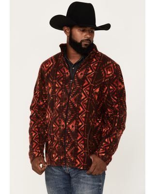 Powder River Outfitters Men's Southwestern Print Full-Zip Fleece Pullover