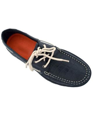Ferrini Women's Black Croc print Shoes - Moc Toe