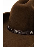 Cody James Men's Cattleman Tooled Star Concho Band Wool Hat
