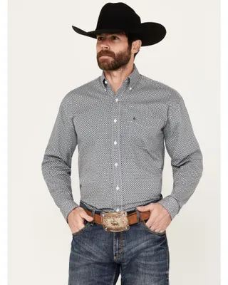 Stetson Men's Geo Print Long Sleeve Button Down Western Shirt