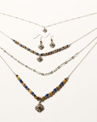 Shyanne Women's Monument Valley Multi-strand Necklace & Earrings Set