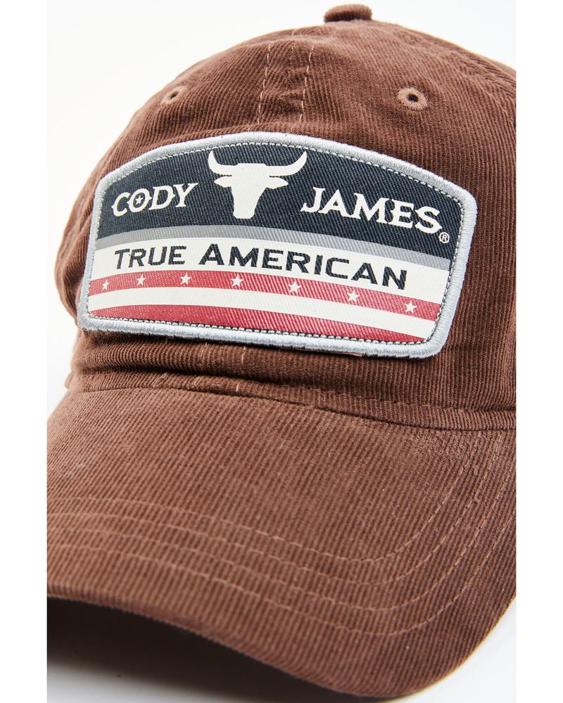 Cody James Men's Brown Corduroy True American Logo Patch Ball Cap