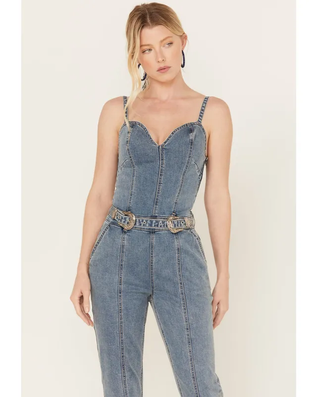 Idyllwind Women's Barlow Lace-Up Denim Jumpsuit